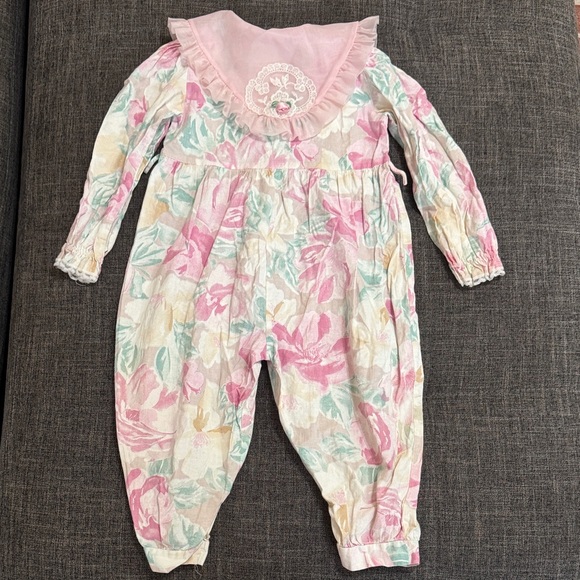 Vintage Other - Vintage 80s Sweet Treats Floral Romper 3T Full House Era Michelle Tanner Vibes